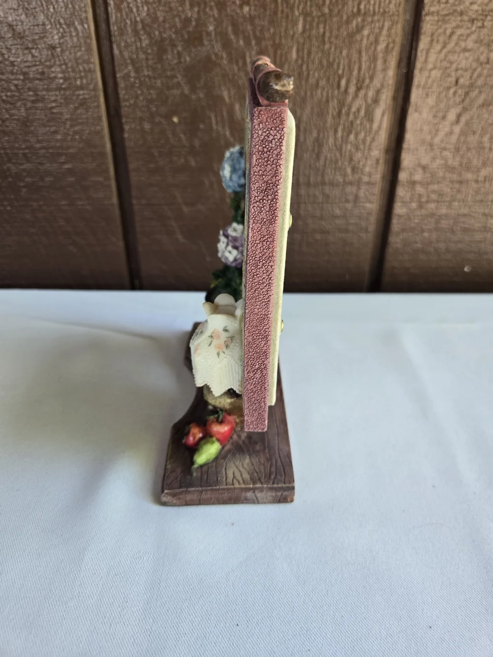 Floral Victorian Lamp Picture Frame with Hydrangea Planter, Fruit and Books